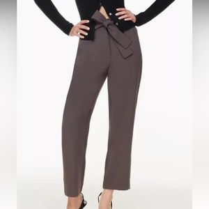 Aritzia Tie Front Pant (dark grey)